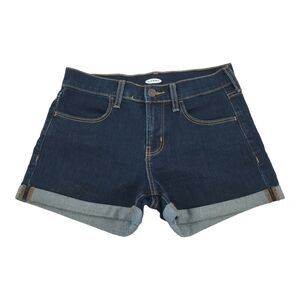 Old Navy Rolled Cuffed Jean Shorts Size 0 Womens Dark Blue Wash Denim XS